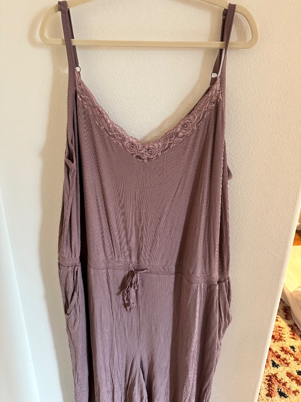 Ribbed Wide Leg Pajama Jumpsuit
